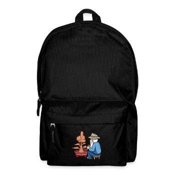 Bonsai Tree Old Men Middle Finger Create Bonsai - Backpack - black - Front