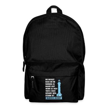 Platdeutsch Norddeutschen Möwe Geschenk - Rucksack - Schwarz - Vorne