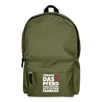 Fahrrad Mädchen Radfahren Geschenk - Rucksack - Olivgrün - Vorne