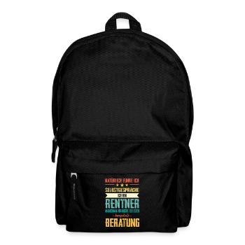 Ruhestand rentner Rentnerin Geschenk - Rucksack - Schwarz - Vorne