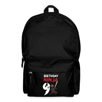 Fête d’anniversaire Ninja japonais de 9 ans Anniversaire - Sac à dos - noir - Devant
