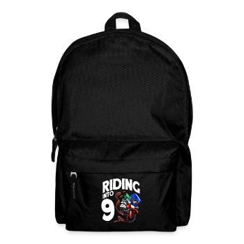 Riding Into 9 Birthday Rider Motocross Birthday - Rucksack - Schwarz - Vorne