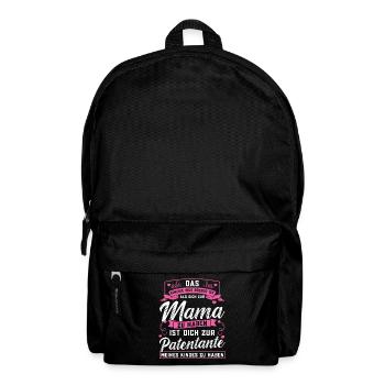 Patentante Taufe Patin Geschenk - Rucksack - Schwarz - Vorne