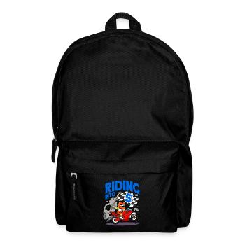 Motorcyclist Riding Into 5 Boy Motorcycle Birthday - Backpack - black - Front