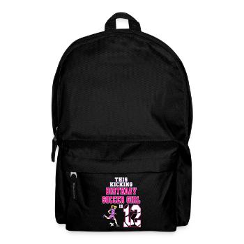 Dieses Fußballmädchen ist Fußball zum 12. Geburtstag - Rucksack - Schwarz - Vorne