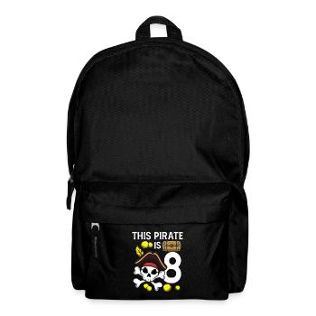 Skeleton This Pirate Is 8th Pirate Birthday - Backpack - black - Front