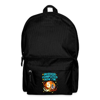 Space Birthday 5 Astronaut Planeten Raketenschiff - Rucksack - Schwarz - Vorne