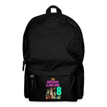 Llama Girl 8th Birthday Party Alpaca - Backpack - black - Front