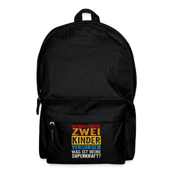 Papa 2 Kinder Vater Geschenk - Rucksack - Schwarz - Vorne