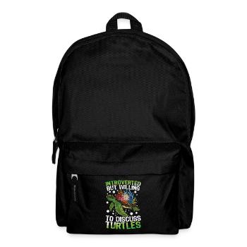 INTROVERTED BUT WILLING TO DISCUSS TURTLES - Rucksack - Schwarz - Vorne