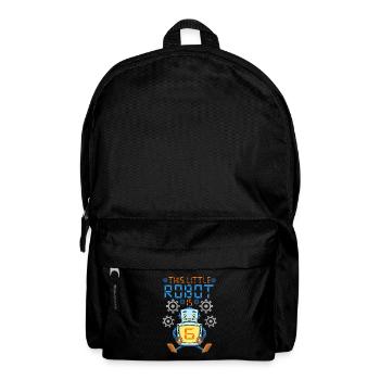 Robot Birthday Outfit Boy 6th Robot Birthday Party - Backpack - black - Front