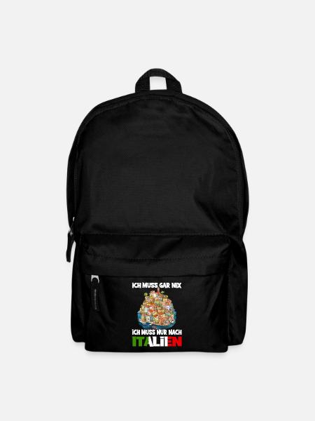 Ich Muss Gar Nix Ich Muss Nur Nach Italien - Rucksack - Schwarz