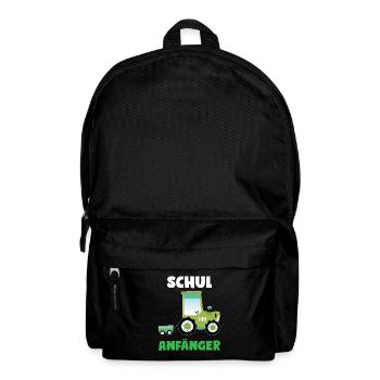 Schulkind Traktor Einschulung Geschenk - Rucksack - Schwarz - Vorne