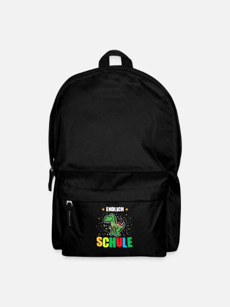Schulkind Dino Schulbeginn Geschenk - Rucksack - Schwarz