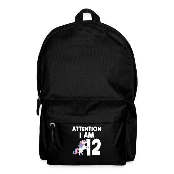 12. Geburtstag Mädchen Einhorn 12. Geburtstag Mädc - Rucksack - Schwarz - Vorne
