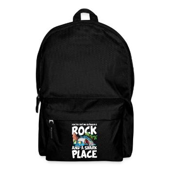 You've Got Me Between A Rock And A Shark Place - Rucksack - Schwarz - Vorne
