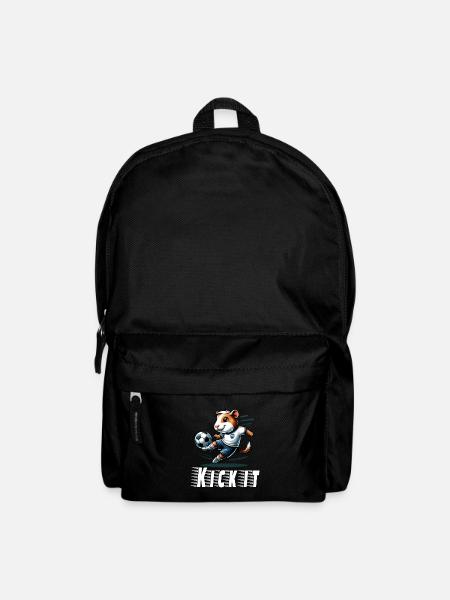 Lustiges Meerschweinchen spielt Fussball - Rucksack - Schwarz