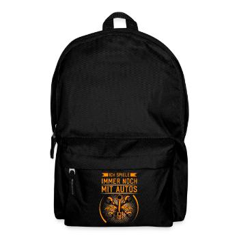 Ich spiele immer noch mit Autos KFZ Auto Mechanik - Rucksack - Schwarz - Vorne