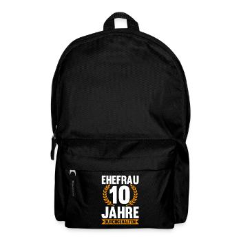 10 Jahre Ehe Ehefrau Rosenhochzeit Geschenk - Rucksack - Schwarz - Vorne