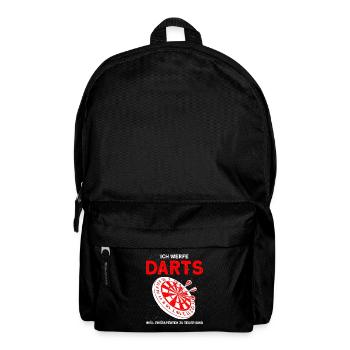 Darts Darten Dartscheibe Geschenk - Rucksack - Schwarz - Vorne