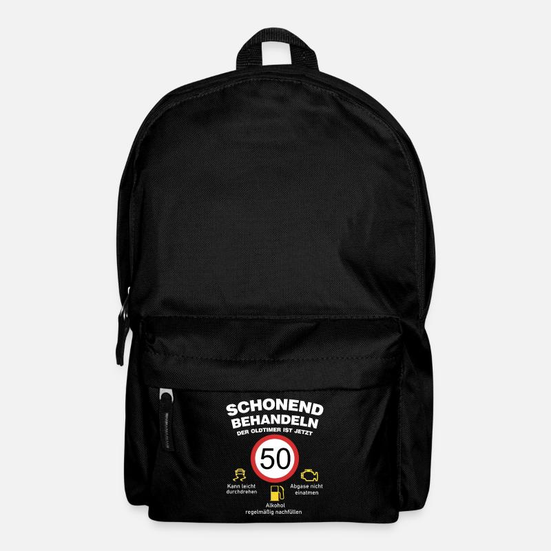 Der Oldtimer wird 50 Jahre alt Auto Sprüche - Rucksack - Schwarz