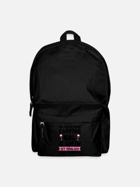Campen Wein Campingplatz Geschenk - Rucksack - Schwarz
