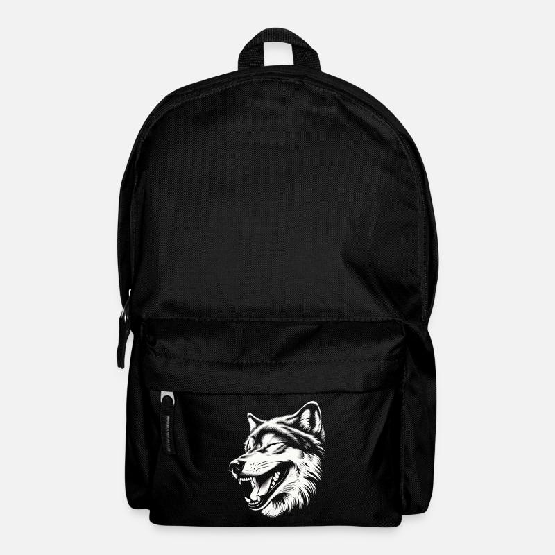 Laughing 🐺 wolf - Backpack - black
