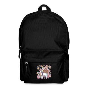 Magic Unicorn and Gingerbread House with - Backpack - black - Front