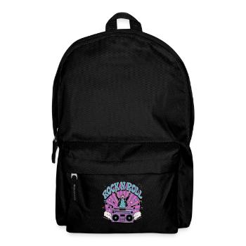 Rock N Roll Music Retro Party Illustration With - Backpack - black - Front