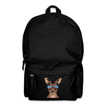 Cooler Känguru Mit Sonnenbrille Vor Australischer - Rucksack - Schwarz - Vorne