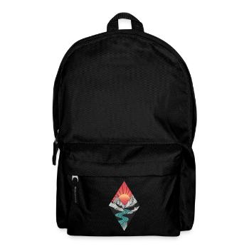 Abstract mountain landscape with sunrise - Backpack - black - Front