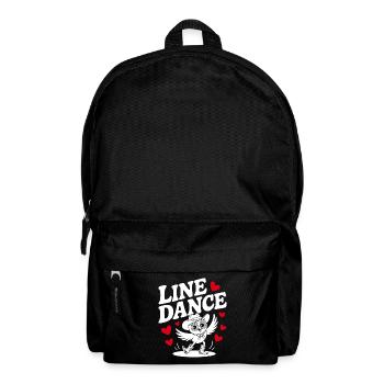 Line Dance Eule lustige Eule mit Stetson und Boots - Rucksack - Schwarz - Vorne