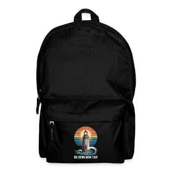 Leuchtturm Abenteuer Na Denn Man Tau - Rucksack - Schwarz - Vorne