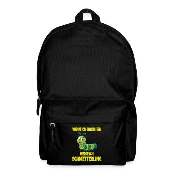 Wenn Ich Groß Bin Werde Ich Schmetterling - Rucksack - Schwarz - Vorne