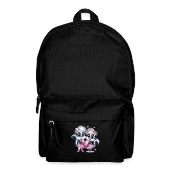 Cute Skunk Couple With Heart For Valentine's Day - Backpack - black - Front