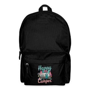 Fröhlicher Camper Wohnwagen Abenteuer Natur - Rucksack - Schwarz - Vorne