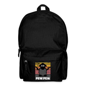 Schaf - Pew Pew Crazy Design Geschenk - Rucksack - Schwarz - Vorne