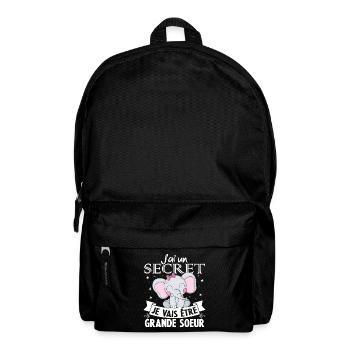 J'ai un secret je vais être grande soeur - Sac à dos - noir - Devant