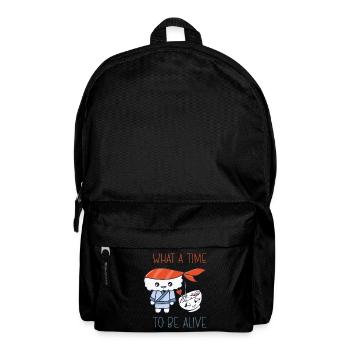 Kawaii Japanisches Essen Salmon Lachs Sushi Rolle - Rucksack - Schwarz - Vorne
