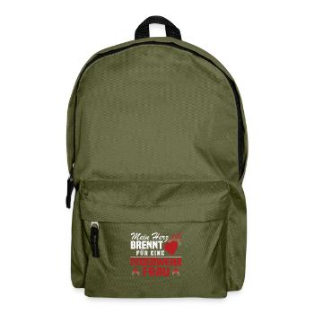 Mein Herz brennt für eine Feuerwehrfrau - Rucksack - Olivgrün - Vorne
