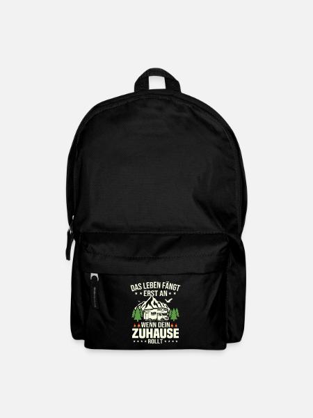Das Leben fängt erst an wenn dein Zuhause rollt - Rucksack - Schwarz
