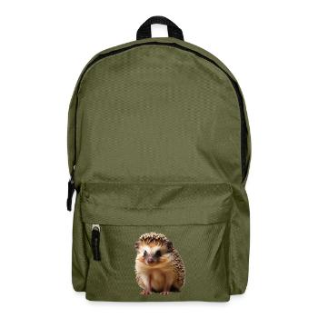 Watch out for hedgehogs in traffic - Backpack - olive green - Front