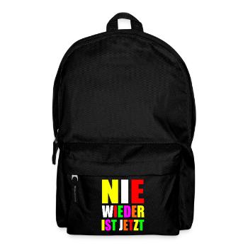 Nie wieder ist jetzt - Rucksack - Schwarz - Vorne