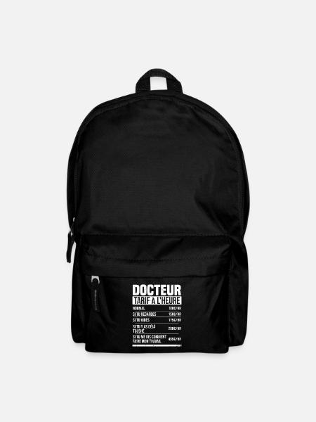 Docteur tarif à l'heure idée cadeau humour - Sac à dos - noir