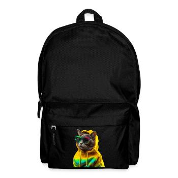 Katze mit Sonnenbrille - Rucksack - Schwarz - Vorne