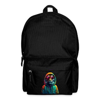 Tiger with Sunglasses Colorful Cool Tiger Forest Animal - Backpack - black - Front