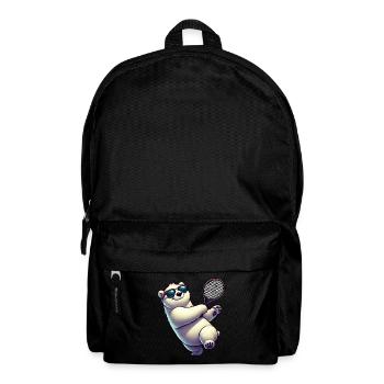 Polar Bear Tennis Player North Pool Cartoon - Backpack - black - Front