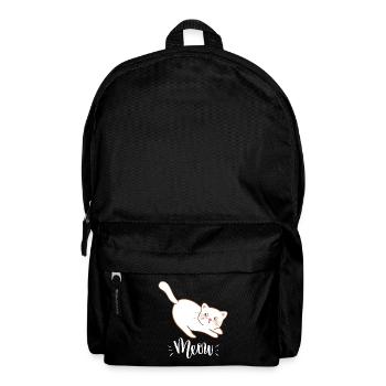 Cute Kawaii Funny Cat Saying Meow - Backpack - black - Front