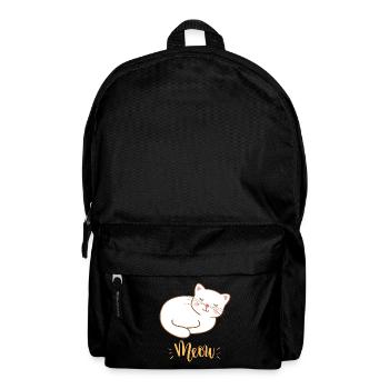 Cute Kawaii Funny Cat Saying Meow - Backpack - black - Front