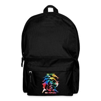 No fins no future Regenbogenfarben - Rucksack - Schwarz - Vorne